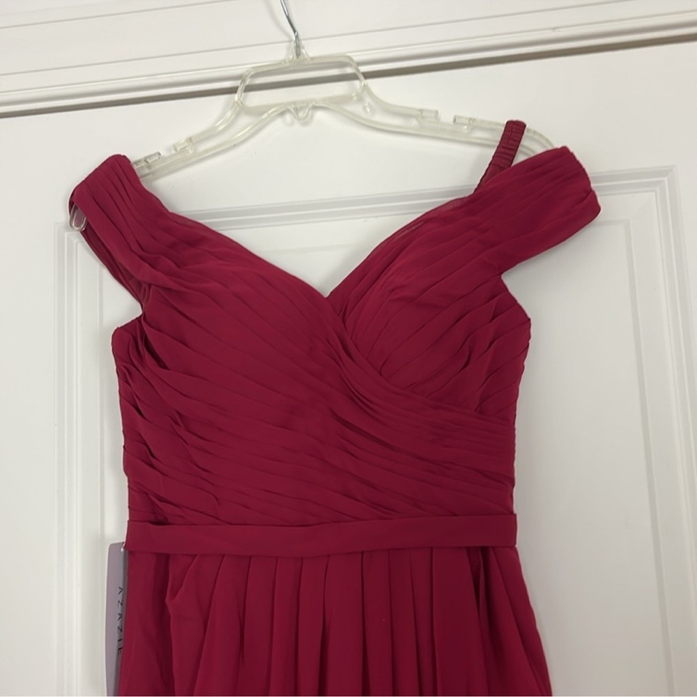 Azazie audrianna burgundy Maxi dress Formal Evening Bridesmaid - Picture 7 of 13